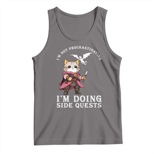 Im Not Procrastinating Im Doing Side Quests Tank Top Funny RPG Gamer Cat Lover Gift TS12 Deep Heather Print Your Wear