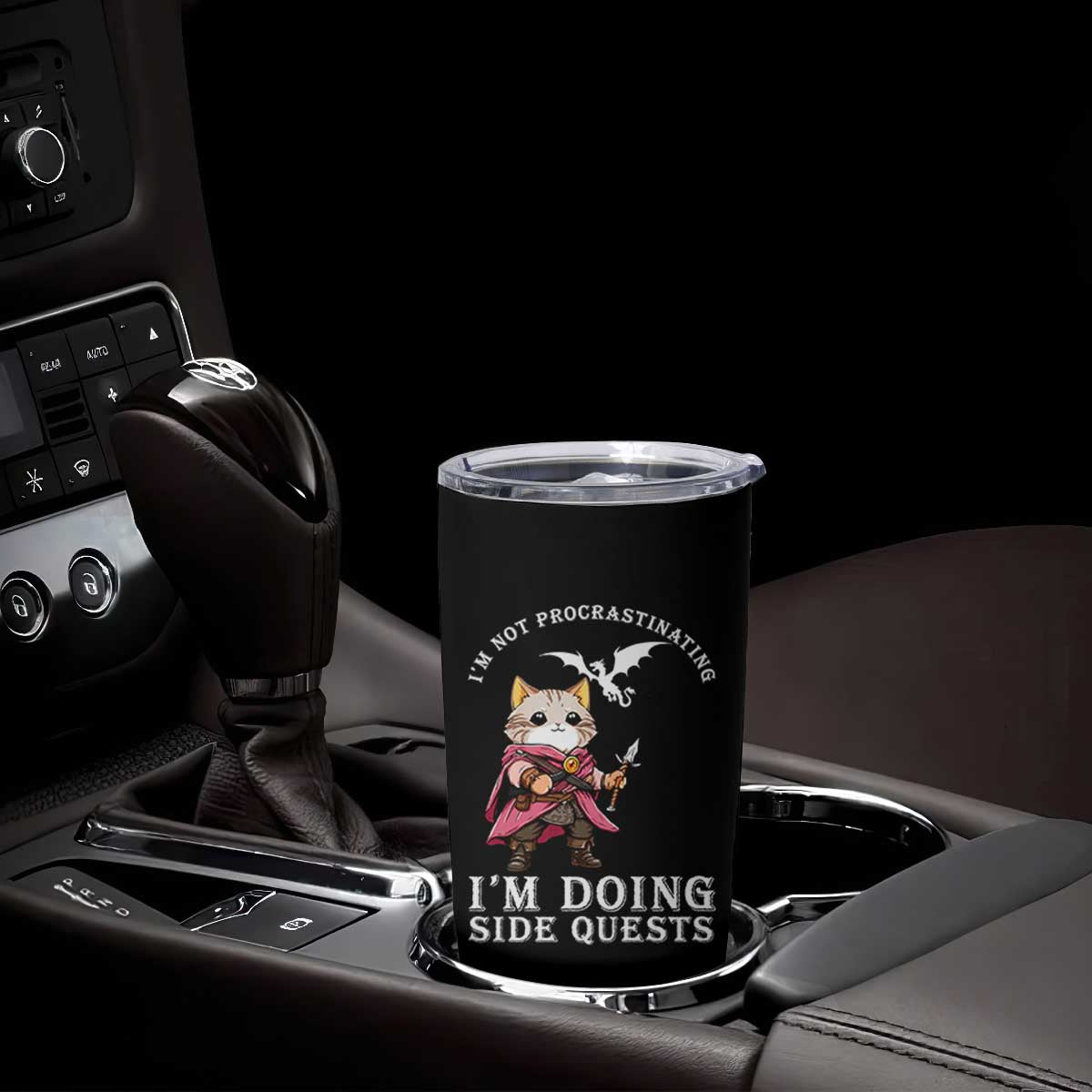 Im Not Procrastinating Im Doing Side Quests Tumbler Cup Funny RPG Gamer Cat Lover Gift TS12 Print Your Wear