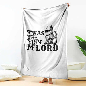Twas The Tism Funny Medieval Knight Cat Throw Blanket Armor Meme Fantasy Gift TS12 Print Your Wear