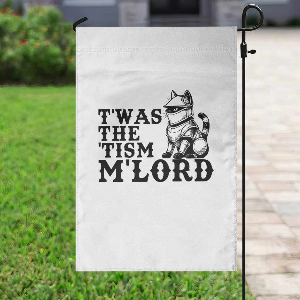 Twas The Tism Funny Medieval Knight Cat Garden Flag Armor Meme Fantasy Gift TS12 Print Your Wear
