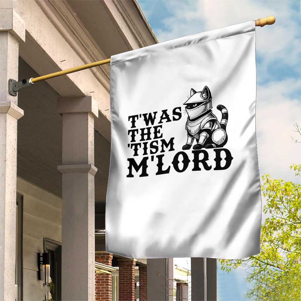 Twas The Tism Funny Medieval Knight Cat Garden Flag Armor Meme Fantasy Gift TS12 Print Your Wear
