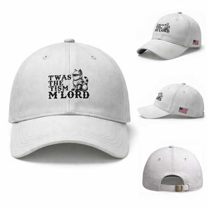 Twas The Tism Funny Medieval Knight Cat Baseball Cap Armor Meme Fantasy Gift TS12 Baseball Cap Universal Fit White Print Your Wear