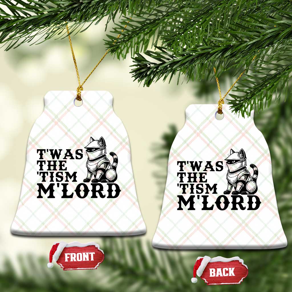 Twas The Tism Funny Medieval Knight Cat Ceramic Ornament Armor Meme Fantasy Gift TS12 Print Your Wear