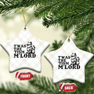 Twas The Tism Funny Medieval Knight Cat Ceramic Ornament Armor Meme Fantasy Gift TS12 Print Your Wear