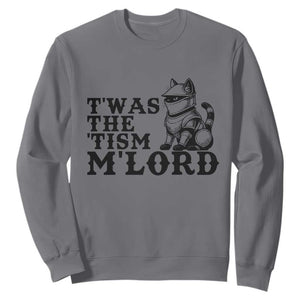 Twas The Tism Funny Medieval Knight Cat Sweatshirt Armor Meme Fantasy Gift TS12 Charcoal Print Your Wear