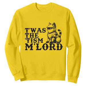 Twas The Tism Funny Medieval Knight Cat Sweatshirt Armor Meme Fantasy Gift TS12 Daisy Print Your Wear