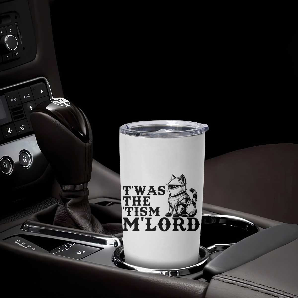 Twas The Tism Funny Medieval Knight Cat Tumbler Cup Armor Meme Fantasy Gift TS12 Print Your Wear
