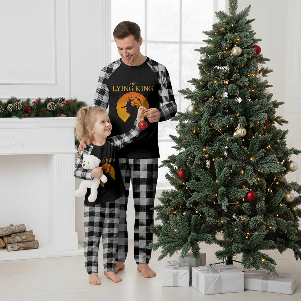 Funny The Lying King Long Nose Silhouette Plaid Pajama Set Vintage Political Satire Statement Gift TS12 White Plaid Print Your Wear