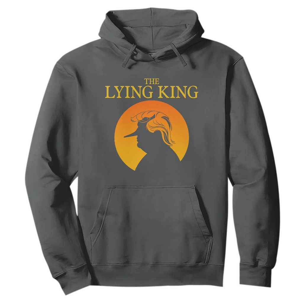 Funny The Lying King Long Nose Silhouette Hoodie Vintage Political Satire Statement Gift TS12 Dark Heather Print Your Wear