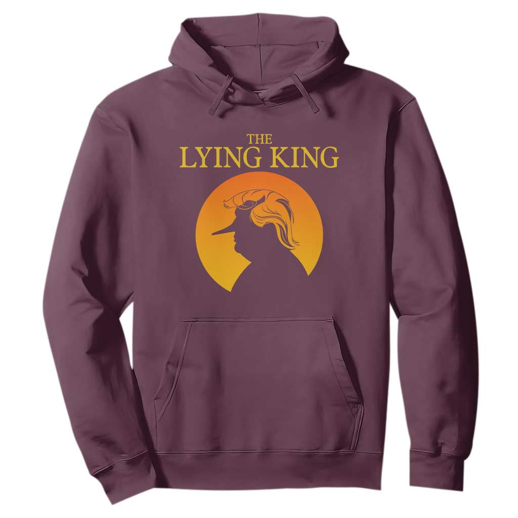 Funny The Lying King Long Nose Silhouette Hoodie Vintage Political Satire Statement Gift TS12 Maroon Print Your Wear