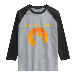 Funny The Lying King Long Nose Silhouette Raglan Shirt Vintage Political Satire Statement Gift TS12 Heather Gray Black Print Your Wear
