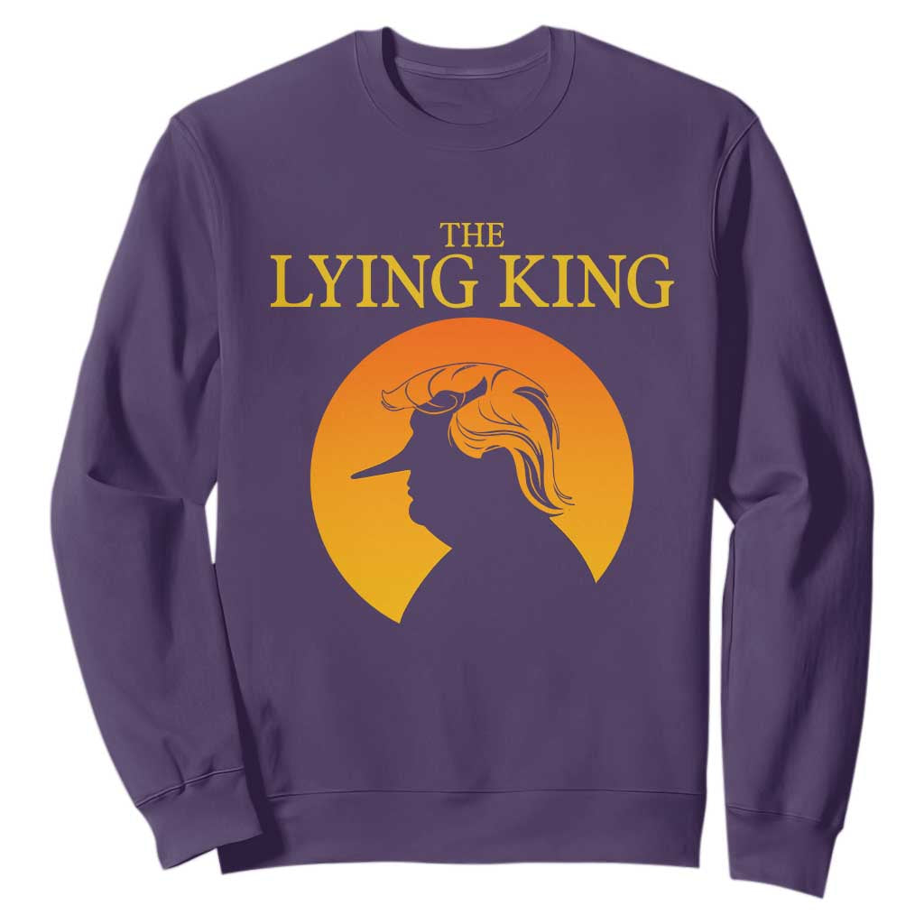 Funny The Lying King Long Nose Silhouette Sweatshirt Vintage Political Satire Statement Gift TS12 Purple Print Your Wear