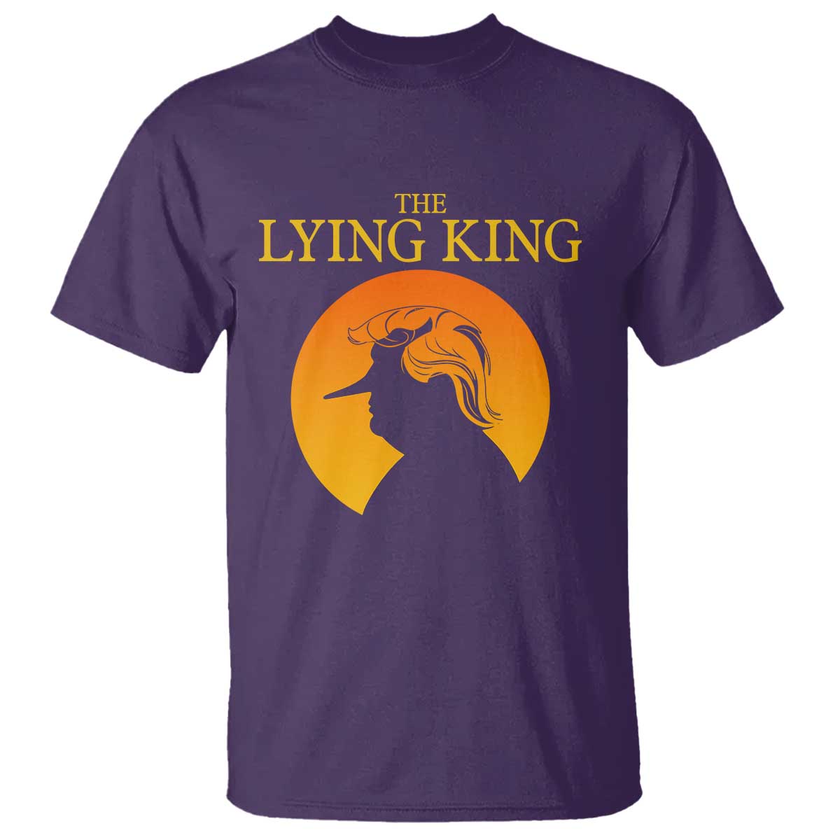 Funny The Lying King Long Nose Silhouette T Shirt Vintage Political Satire Statement Gift TS12 Purple Print Your Wear