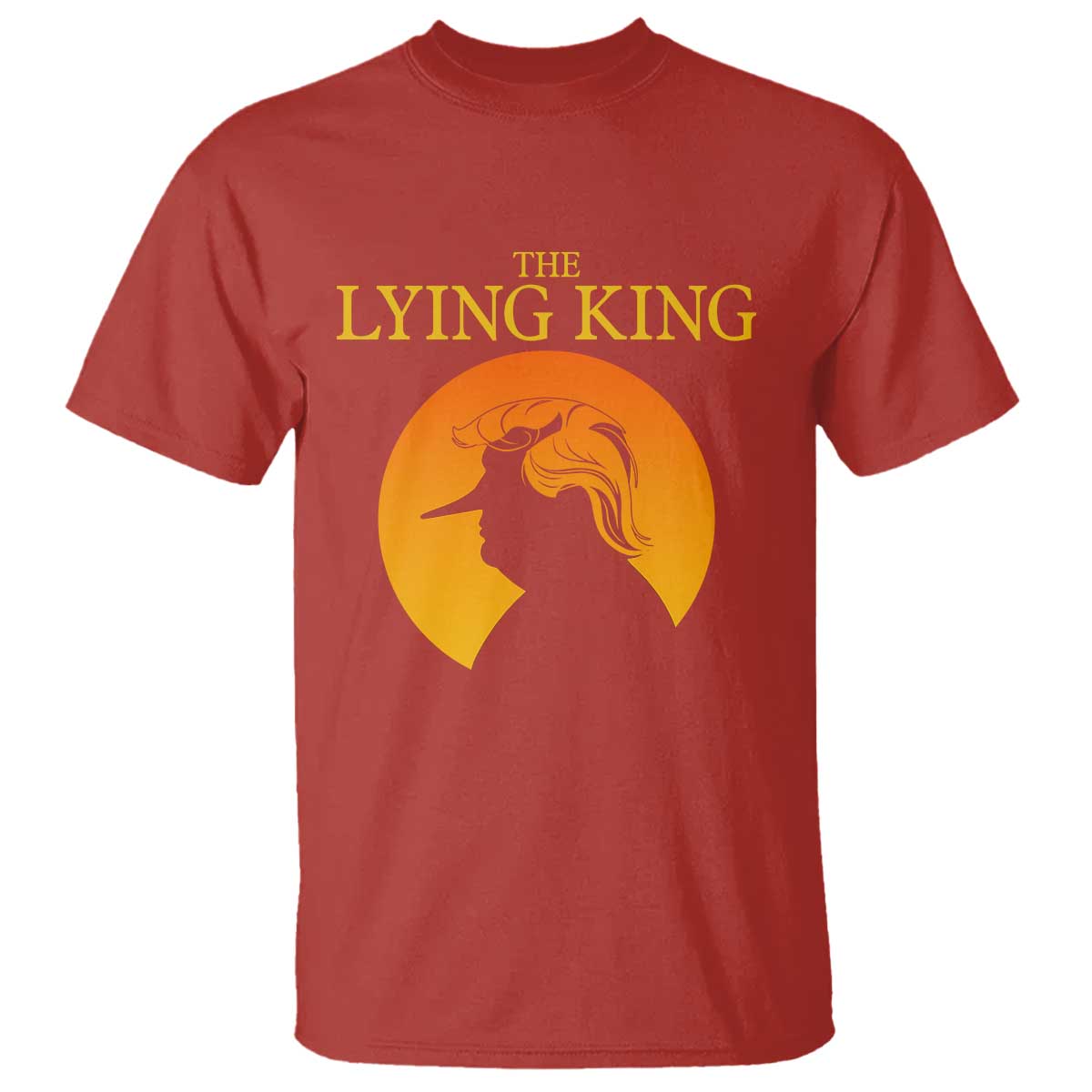 Funny The Lying King Long Nose Silhouette T Shirt Vintage Political Satire Statement Gift TS12 Red Print Your Wear