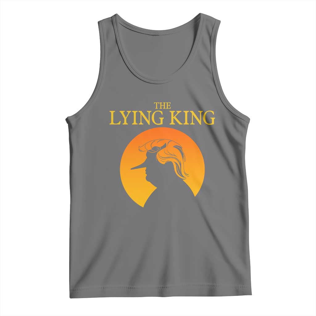 Funny The Lying King Long Nose Silhouette Tank Top Vintage Political Satire Statement Gift TS12 Black Heather Print Your Wear
