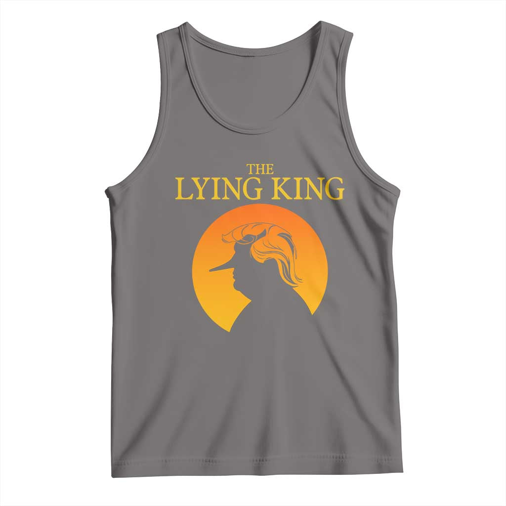 Funny The Lying King Long Nose Silhouette Tank Top Vintage Political Satire Statement Gift TS12 Deep Heather Print Your Wear