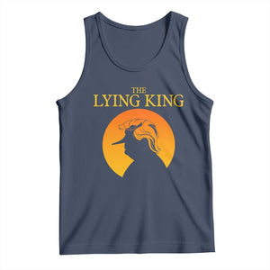 Funny The Lying King Long Nose Silhouette Tank Top Vintage Political Satire Statement Gift TS12 Navy Print Your Wear