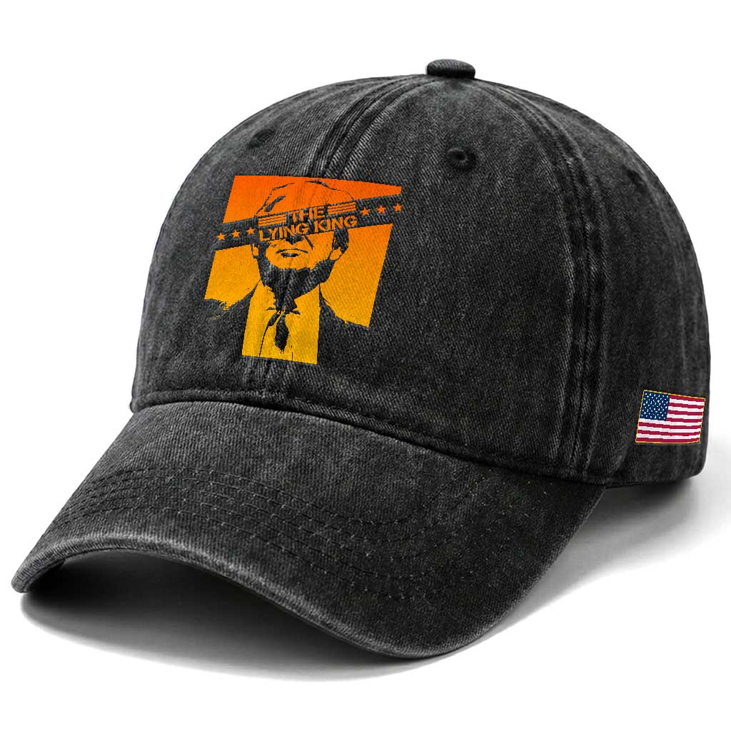 The Lying King Political Satire Washed Cotton Baseball Cap Funny Bold Sarcastic Statement Gift TS12 Print Your Wear