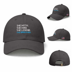 The Myth The Man The Legend Bridesman Baseball Cap Wedding Party Bridal Crew Gift TS12 Baseball Cap Universal Fit Dark Gray Print Your Wear