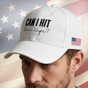 Funny Can I Hit Your Vape Quote Baseball Cap Vaping Lover Gift TS12 Print Your Wear