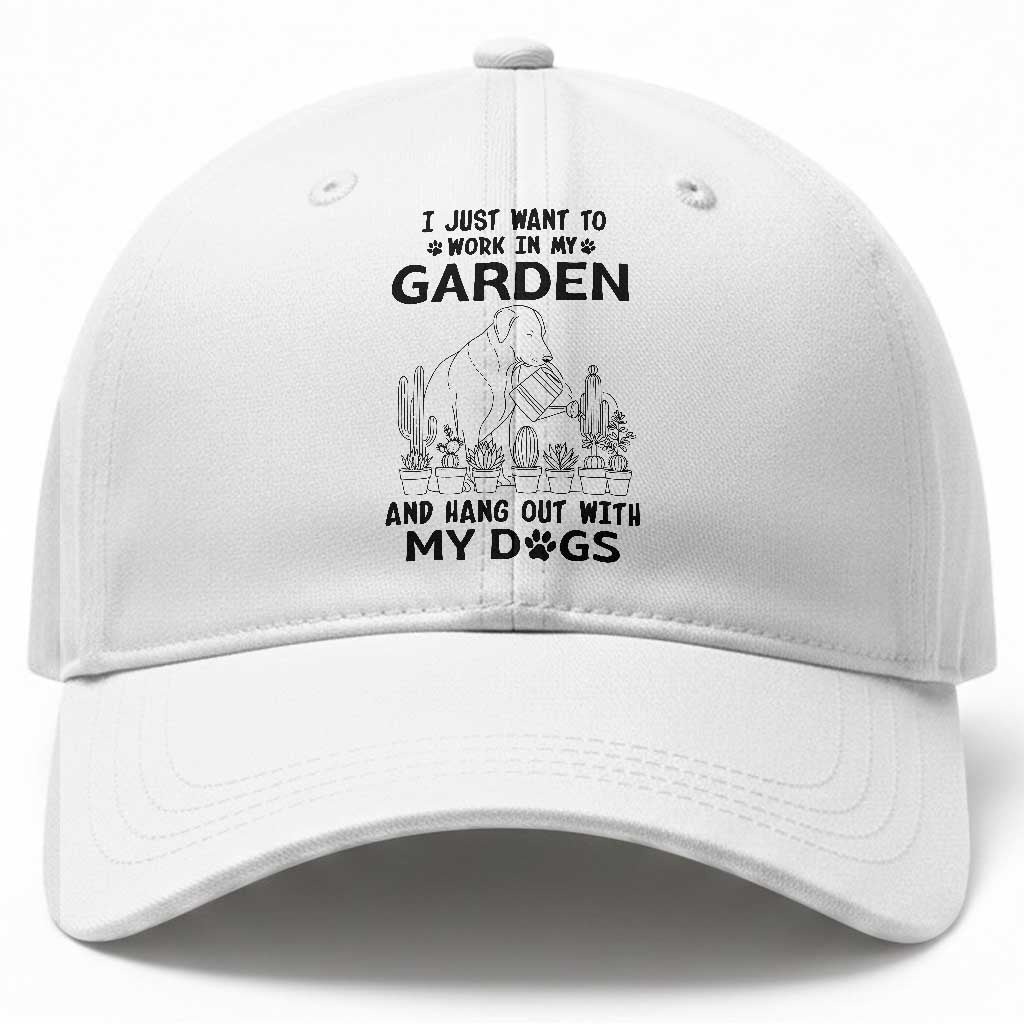 I Just Want To Garden And Hangout With My Dog Baseball Cap Gardener Gift TS12 Print Your Wear