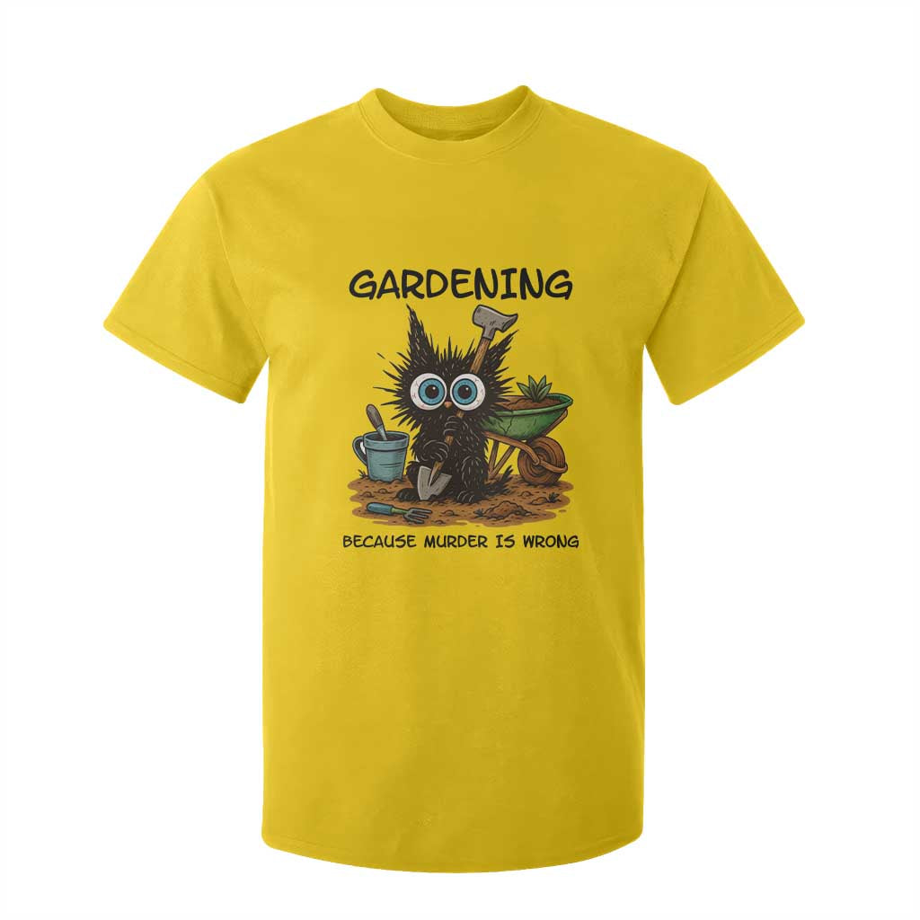 Gardening Because Murder Is Wrong T Shirt For Kid Funny Black Cat Gardener Gift TS12 Daisy Print Your Wear