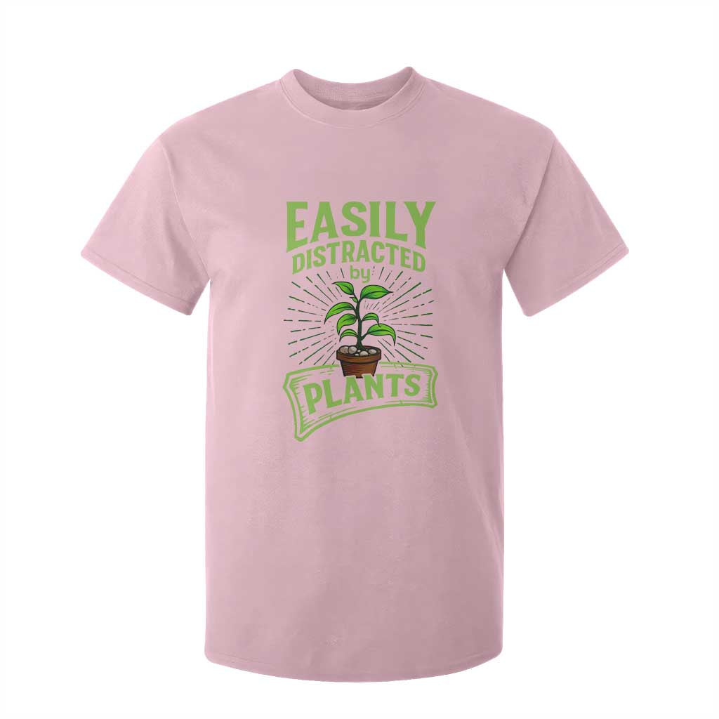 Easily Distracted By Plants T Shirt For Kid Funny Gardening Lover Gift TS12 Light Pink Print Your Wear