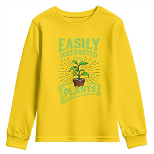 Easily Distracted By Plants Youth Sweatshirt Funny Gardening Lover Gift TS12 Daisy Print Your Wear