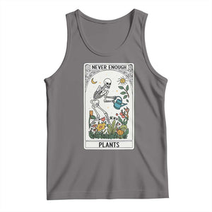 Funny Never Enough Plants Gardening Skeleton Tank Top Plant Lover Gift Tarot Card Graphic TS12 Deep Heather Print Your Wear