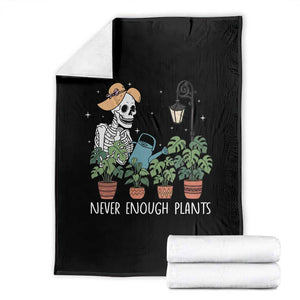 Skeleton Monstera Lover Throw Blanket Never Enough Plants TS12 Black Print Your Wear