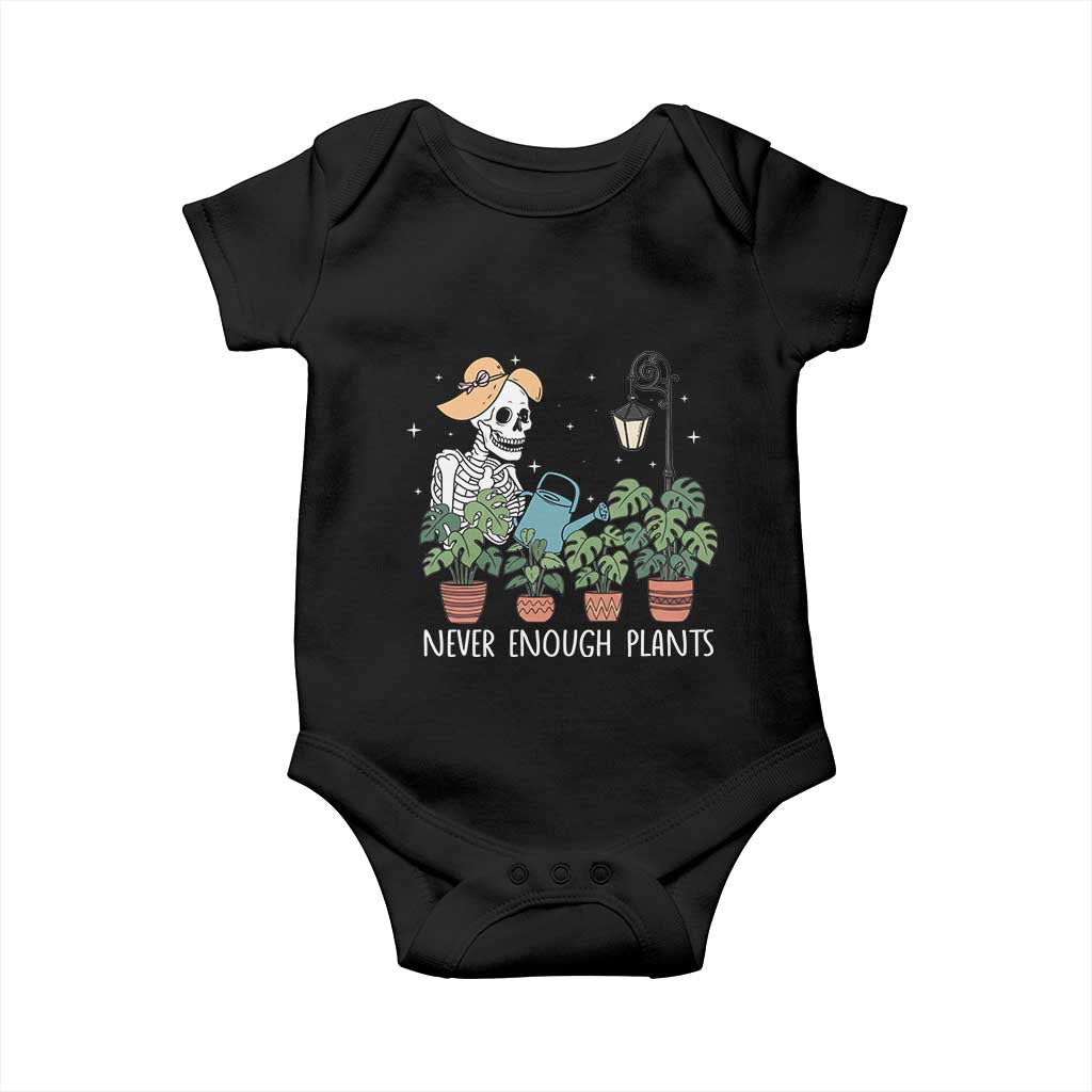 Skeleton Monstera Lover Baby Onesie Never Enough Plants TS12 Black Print Your Wear