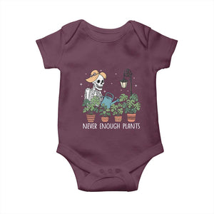 Skeleton Monstera Lover Baby Onesie Never Enough Plants TS12 Maroon Print Your Wear
