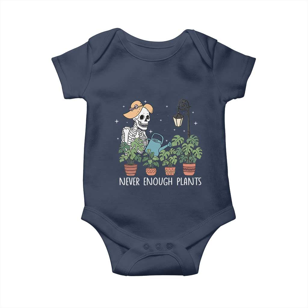 Skeleton Monstera Lover Baby Onesie Never Enough Plants TS12 Navy Print Your Wear