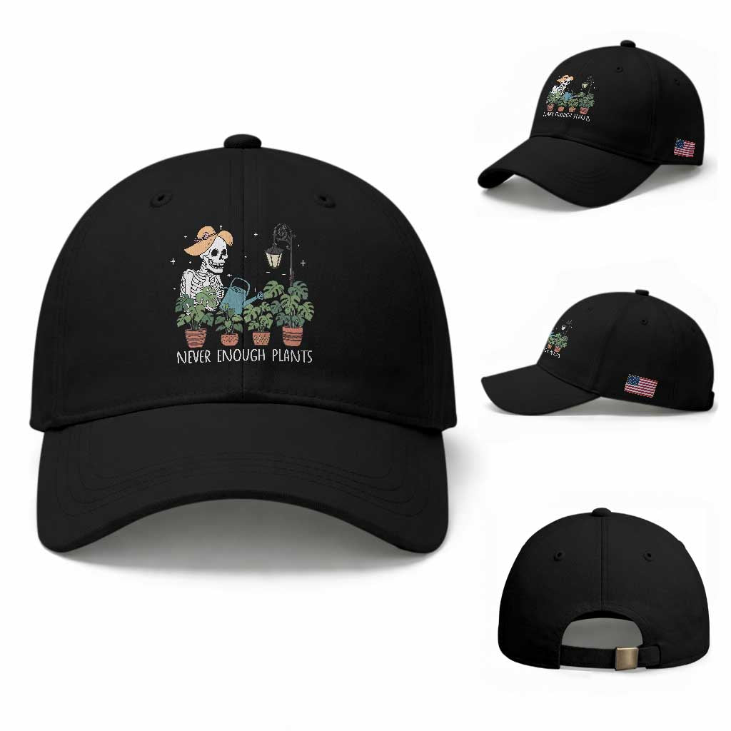 Skeleton Monstera Lover Baseball Cap Never Enough Plants TS12 Baseball Cap Universal Fit Black Print Your Wear