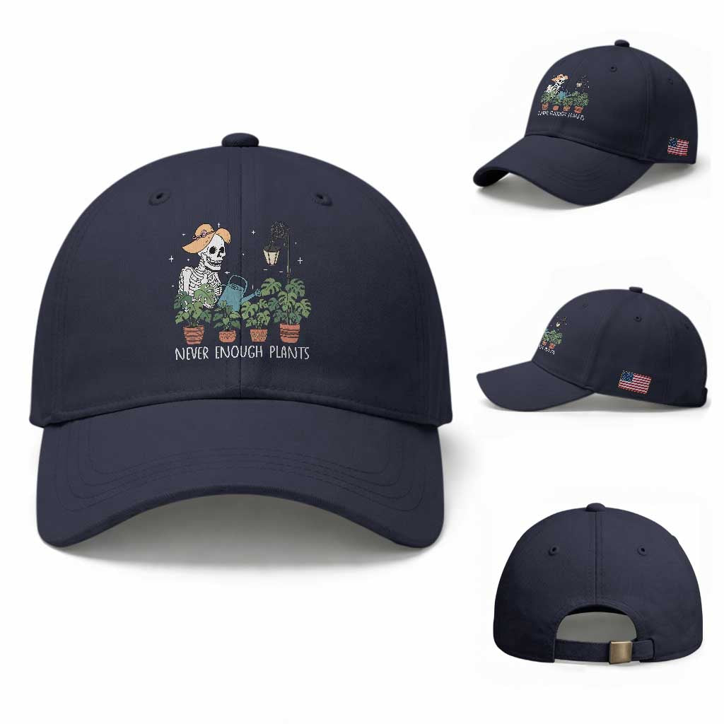Skeleton Monstera Lover Baseball Cap Never Enough Plants TS12 Baseball Cap Universal Fit Navy Print Your Wear