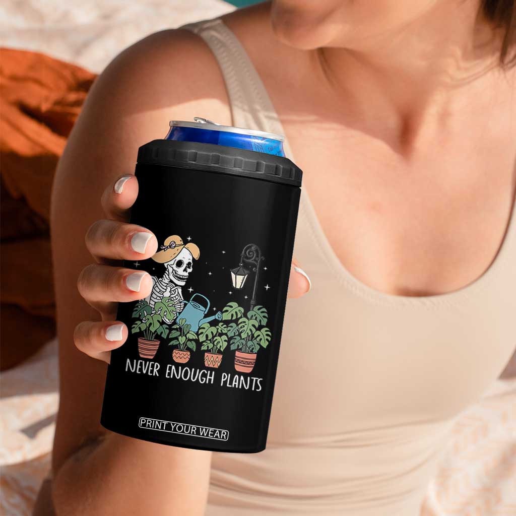 Skeleton Monstera Lover 4 in 1 Can Cooler Tumbler Never Enough Plants TS12 Print Your Wear