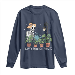 Skeleton Monstera Lover Long Sleeve Shirt Never Enough Plants TS12 Navy Print Your Wear