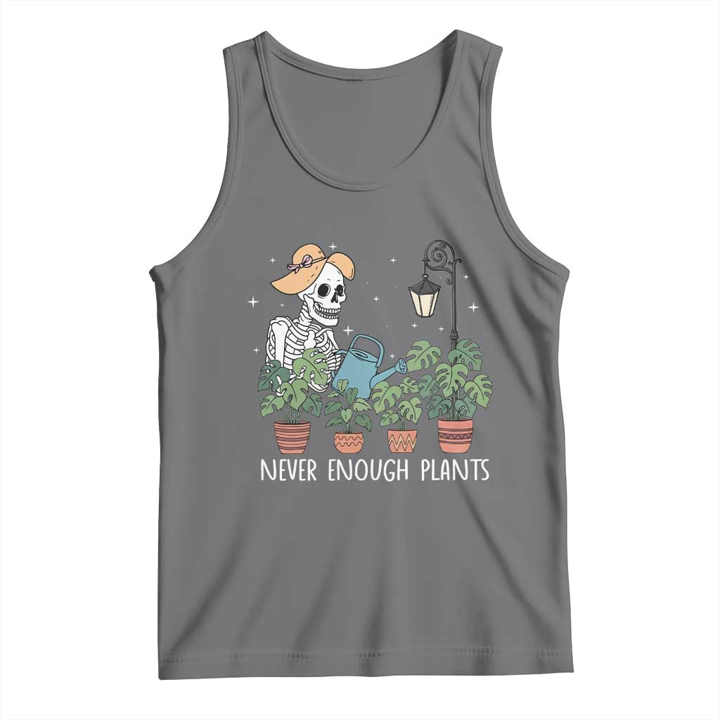 Skeleton Monstera Lover Tank Top Never Enough Plants TS12 Black Heather Print Your Wear