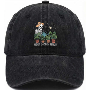 Skeleton Monstera Lover Washed Cotton Baseball Cap Never Enough Plants TS12 Print Your Wear