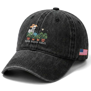 Skeleton Monstera Lover Washed Cotton Baseball Cap Never Enough Plants TS12 Print Your Wear