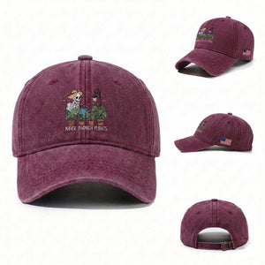 Skeleton Monstera Lover Washed Cotton Baseball Cap Never Enough Plants TS12 Washed Cap Universal Fit Burgundy Print Your Wear