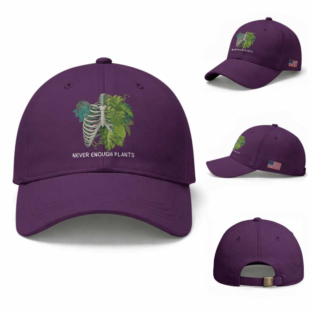 Monstera Plant Body Skeleton Baseball Cap Never Enough Plants TS12 Baseball Cap Universal Fit Purple Print Your Wear