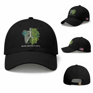 Monstera Plant Body Skeleton Baseball Cap Never Enough Plants TS12 Baseball Cap Universal Fit Black Print Your Wear