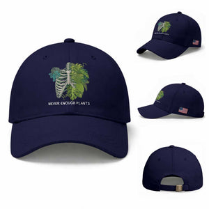 Monstera Plant Body Skeleton Baseball Cap Never Enough Plants TS12 Baseball Cap Universal Fit Dark Blue Print Your Wear