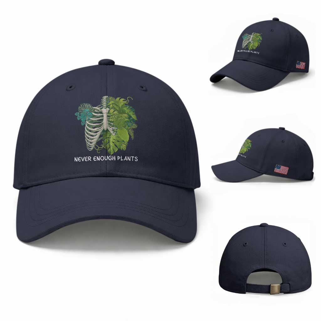 Monstera Plant Body Skeleton Baseball Cap Never Enough Plants TS12 Baseball Cap Universal Fit Navy Print Your Wear