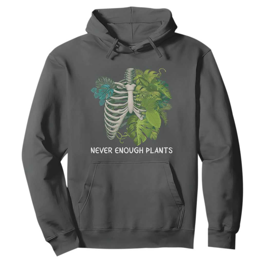 Monstera Plant Body Skeleton Hoodie Never Enough Plants TS12 Dark Heather Print Your Wear