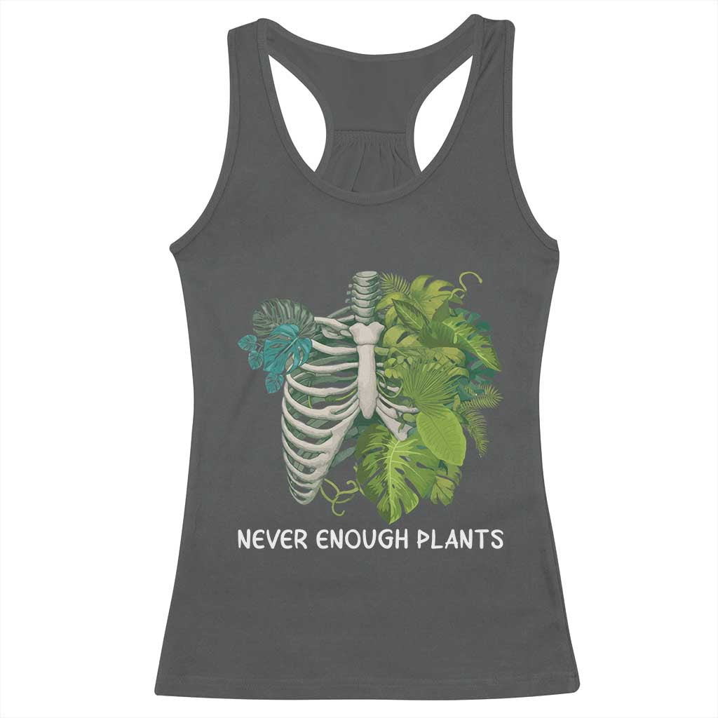 Monstera Plant Body Skeleton Racerback Tank Top Never Enough Plants TS12 Dark Heather Print Your Wear