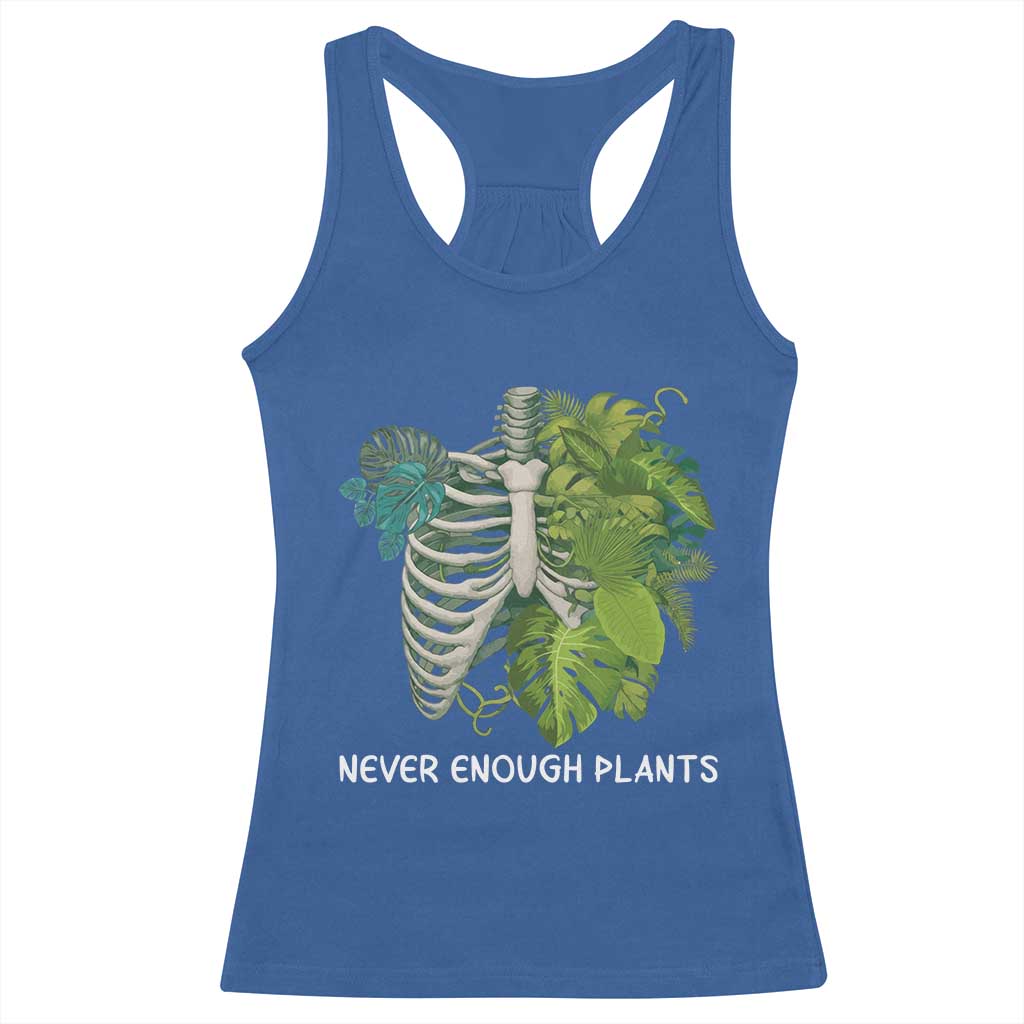 Monstera Plant Body Skeleton Racerback Tank Top Never Enough Plants TS12 Royal Blue Print Your Wear