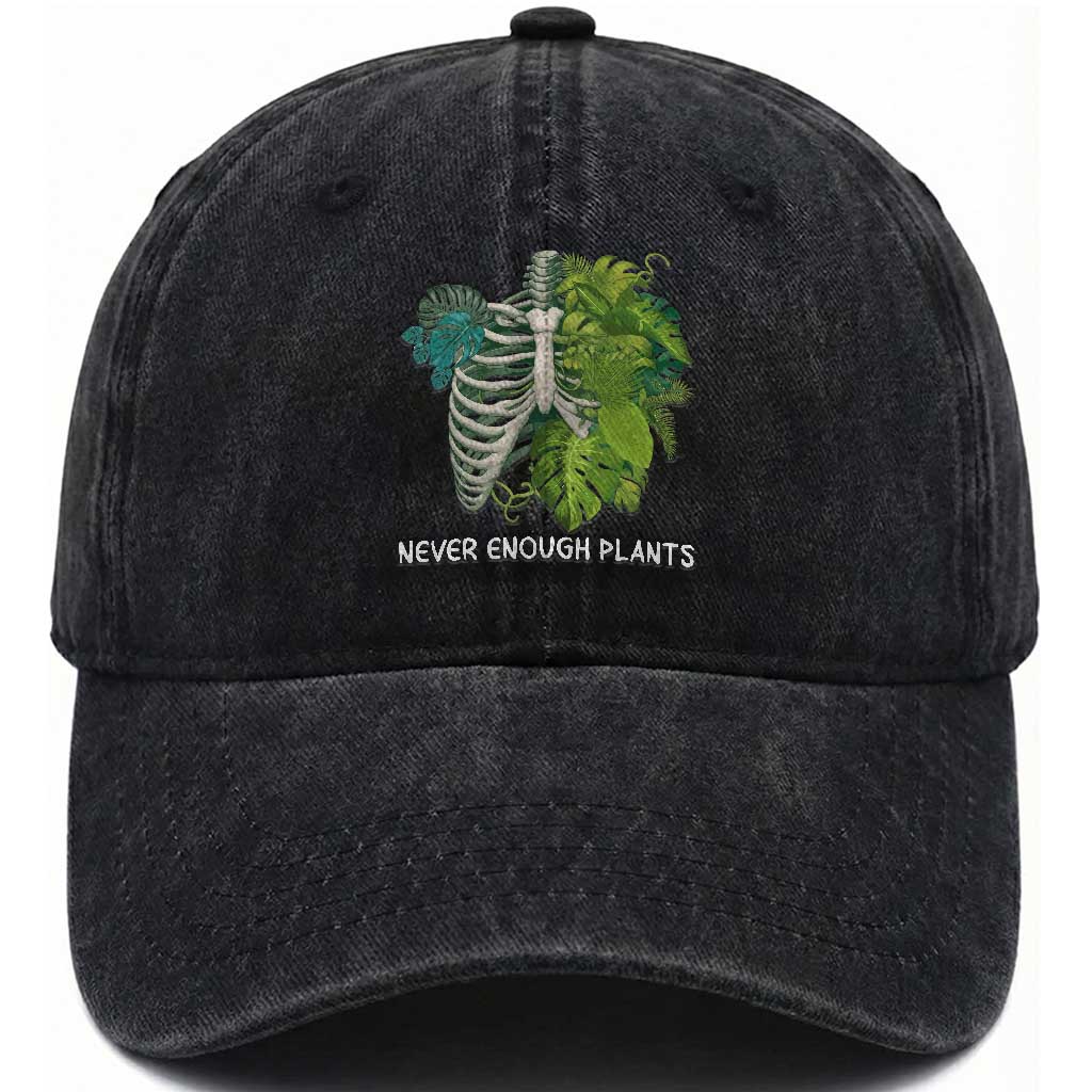 Monstera Plant Body Skeleton Washed Cotton Baseball Cap Never Enough Plants TS12 Print Your Wear