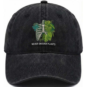 Monstera Plant Body Skeleton Washed Cotton Baseball Cap Never Enough Plants TS12 Print Your Wear